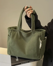 SOPHIE | RIBBED TOTE BAG WITH DRAWSTRING DETAIL