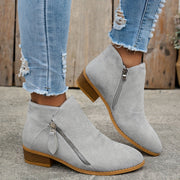 ELLA | SIDE ZIP ANKLE BOOTS