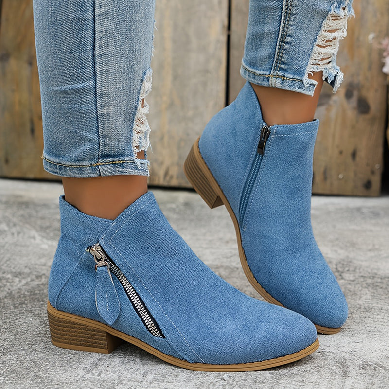 ELLA | SIDE ZIP ANKLE BOOTS