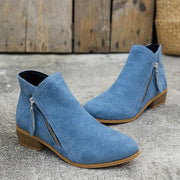 ELLA | SIDE ZIP ANKLE BOOTS