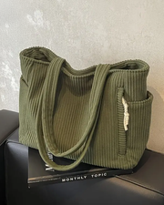 SOPHIE | RIBBED TOTE BAG WITH DRAWSTRING DETAIL