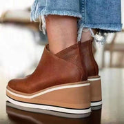 HANNAH | WEDGE ANKLE BOOTS WITH SIDE ZIP