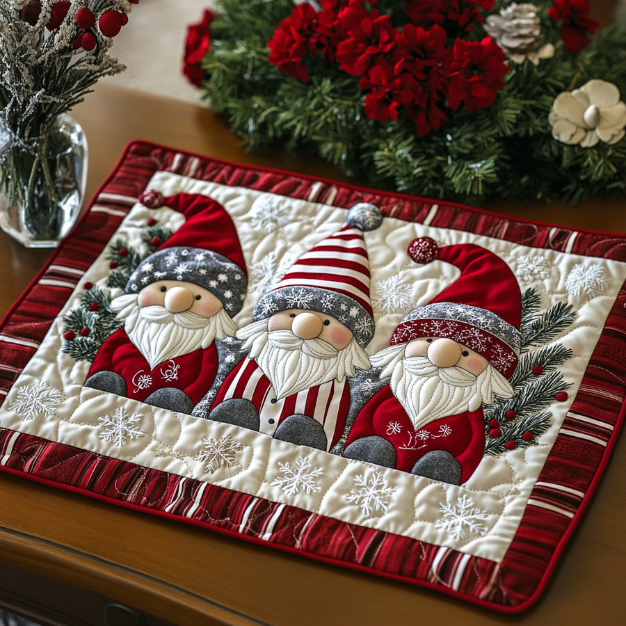 GNOMENOEL | FESTIVE CHRISTMAS GNOME QUILTED PLACEMAT