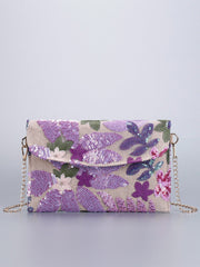 LILACBLOOM | FLORAL SEQUIN CLUTCH CROSSBODY BAG