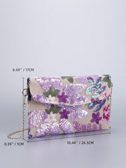 LILACBLOOM | FLORAL SEQUIN CLUTCH CROSSBODY BAG