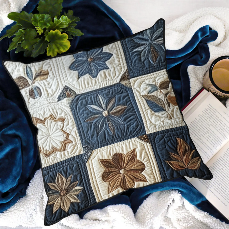 VELVETBLOOM | VINTAGE FLORAL QUILTED CUSHION COVER