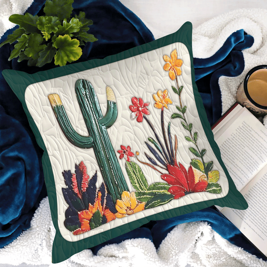 CACTUSBLOOM | DESERT FLORAL QUILTED CUSHION COVER