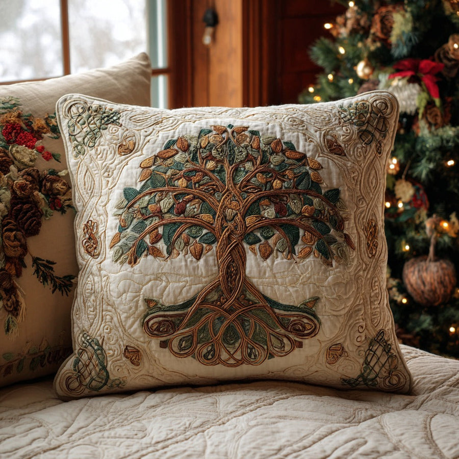 TREELORE | CELTIC TREE OF LIFE QUILTED CUSHION COVER